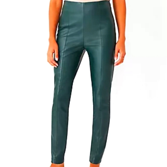 Ann Taylor Pants - Ann Taylor Faux Leather leggings in Spruce